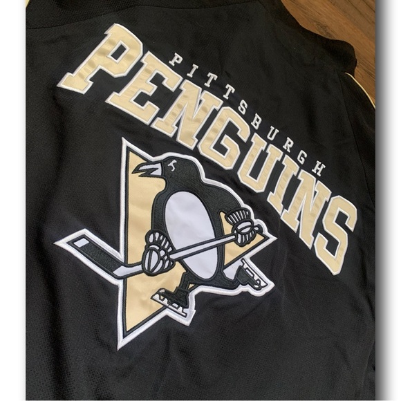 🏒🐧 NHL Penguins Full Zip Lightweight Jacket Logo Front & Back Medium - Picture 10 of 12